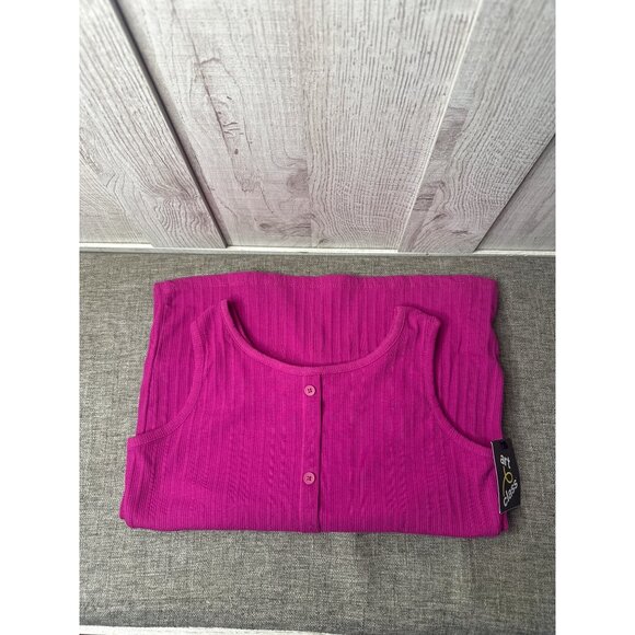 Art Class Girls Sleeveless Fuchsia Pink Ribbed Button Front Dress XL (14/16) - Picture 3 of 7